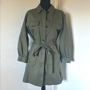 Large Olive Green Women's Jean Belted Jacket/Dress